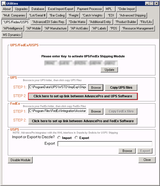 UPS Import/Export with AdvancePro